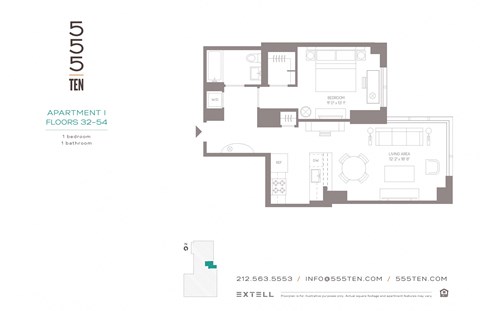 Floor plan for 2 beds, 2 baths, 720 sqft
